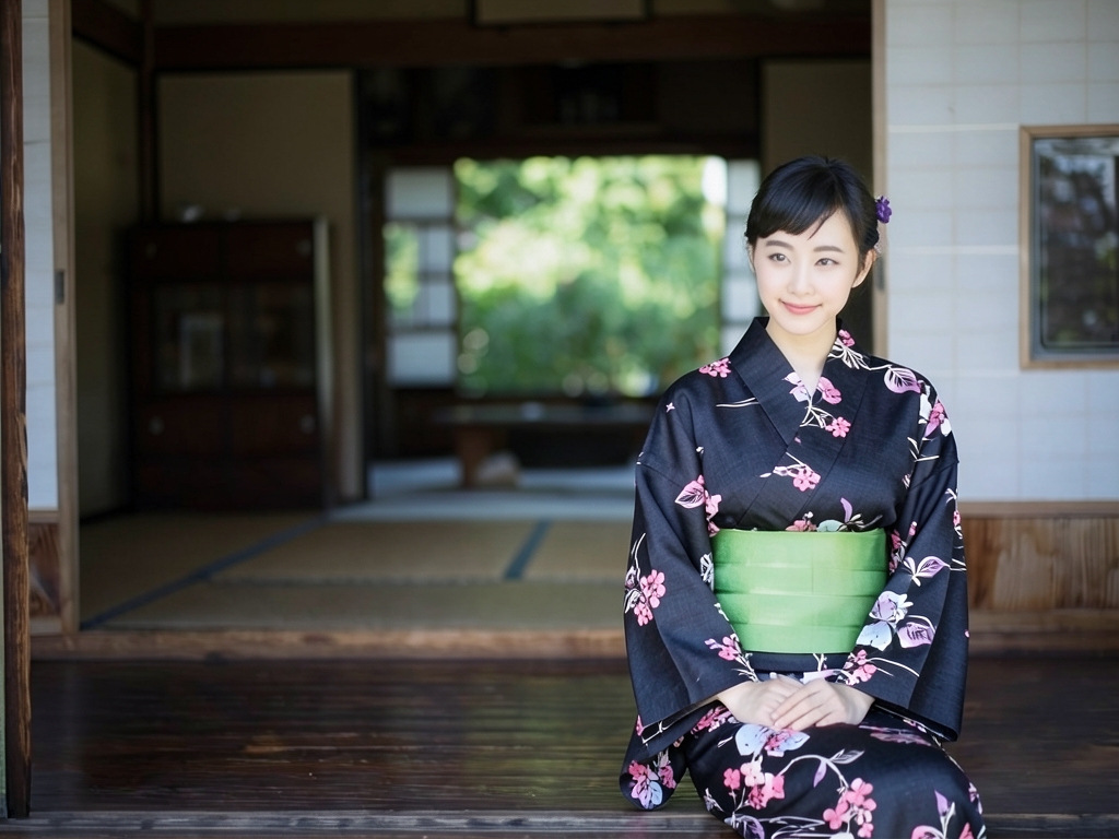 ゆかた・耳有り・両面染め 浴衣 反物 生地 No.193 黒地・秋海棠柄