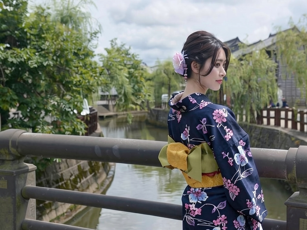 ゆかた・耳有り・両面染め 浴衣 反物 生地 No.193 黒地・秋海棠柄（女 浴衣）