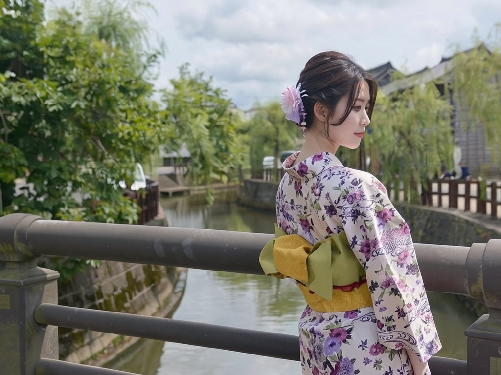 浴衣 生地 レディース レトロ源氏物語 ゆかた反物 No.194牡丹柄・アイボリー地（女 浴衣）
