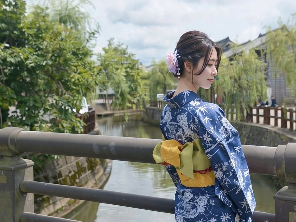 ゆかた 生地 耳有り・綿紬 浴衣 反物 クインサイズ 菊・牡丹柄・紺鼠地・No.198（女 浴衣）