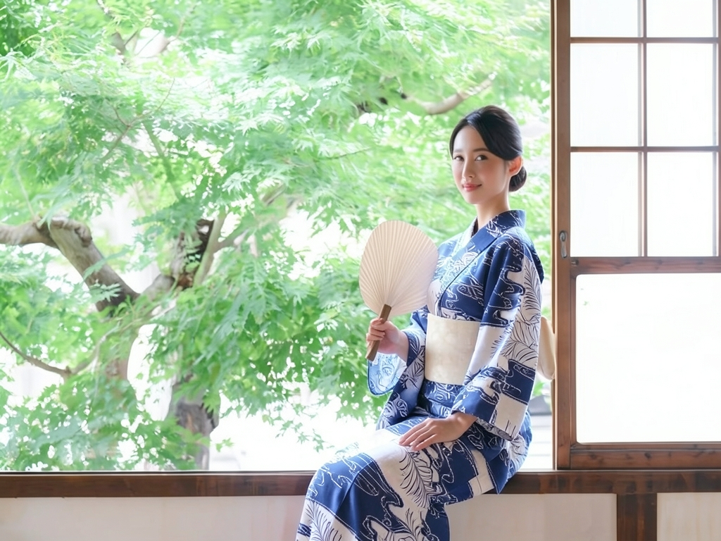 クインサイズ ゆかた 生地浴衣 反物 綿絽 No.200 カスミ柄・オフホワイト地（女 浴衣）