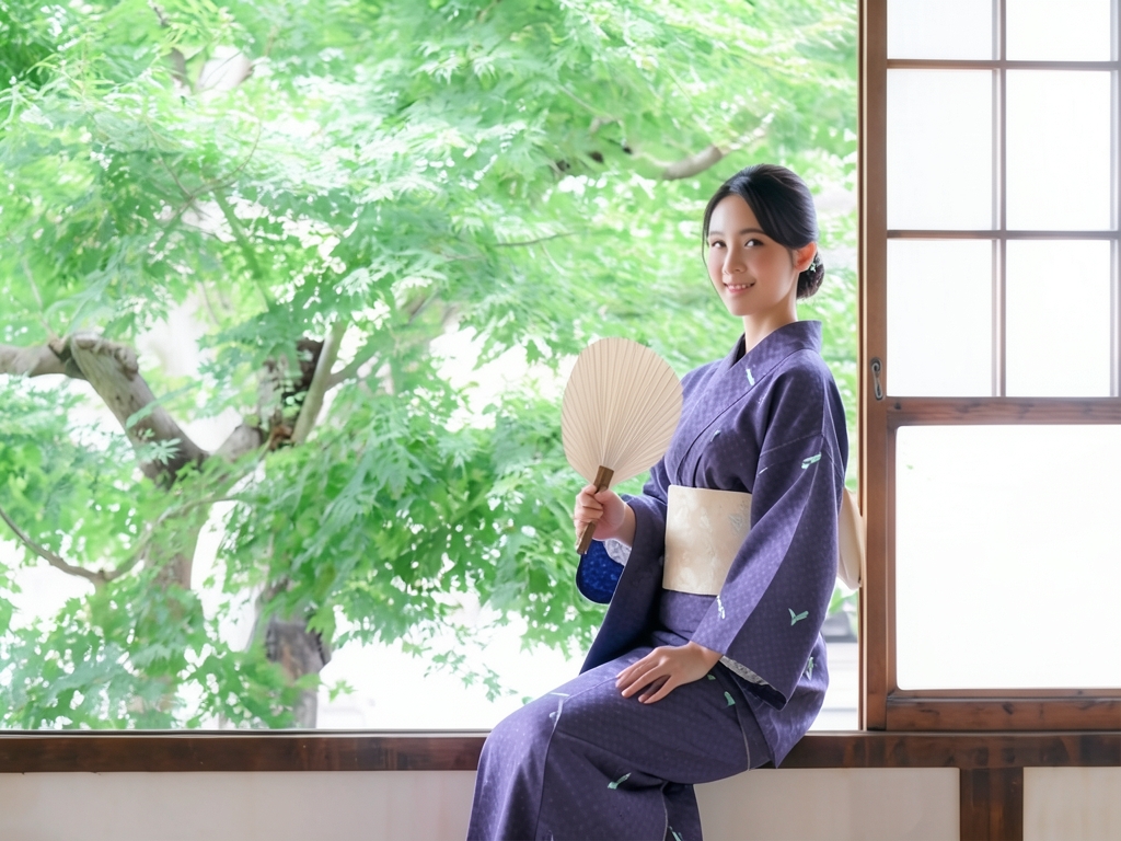ゆかた 生地・少々難有り 浴衣 反物 ・No.203 鮫小紋柄・紫地【訳有り】（女 浴衣）