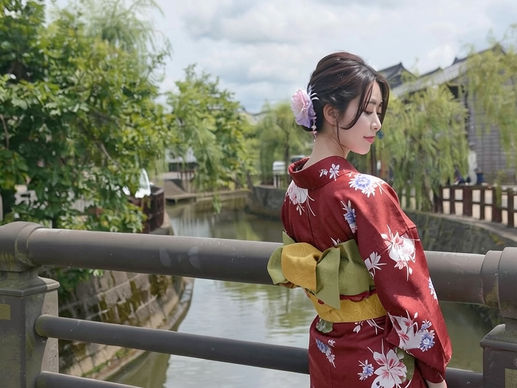 Yukata Fabric Women's Yukata Fabric No.205 Red/iris/peony pattern (Female yukata)