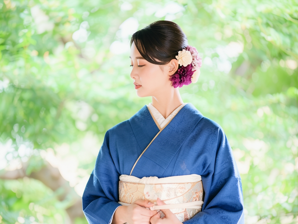 遠州もめん 生地　綿紬 反物 紺鼠地・無地（女 着物）