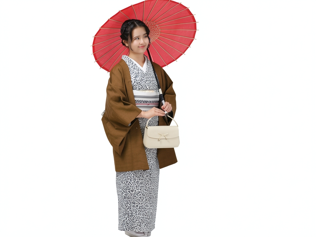 遠州もめん 生地　純綿 反物 こげ茶色・無地（女 羽織）