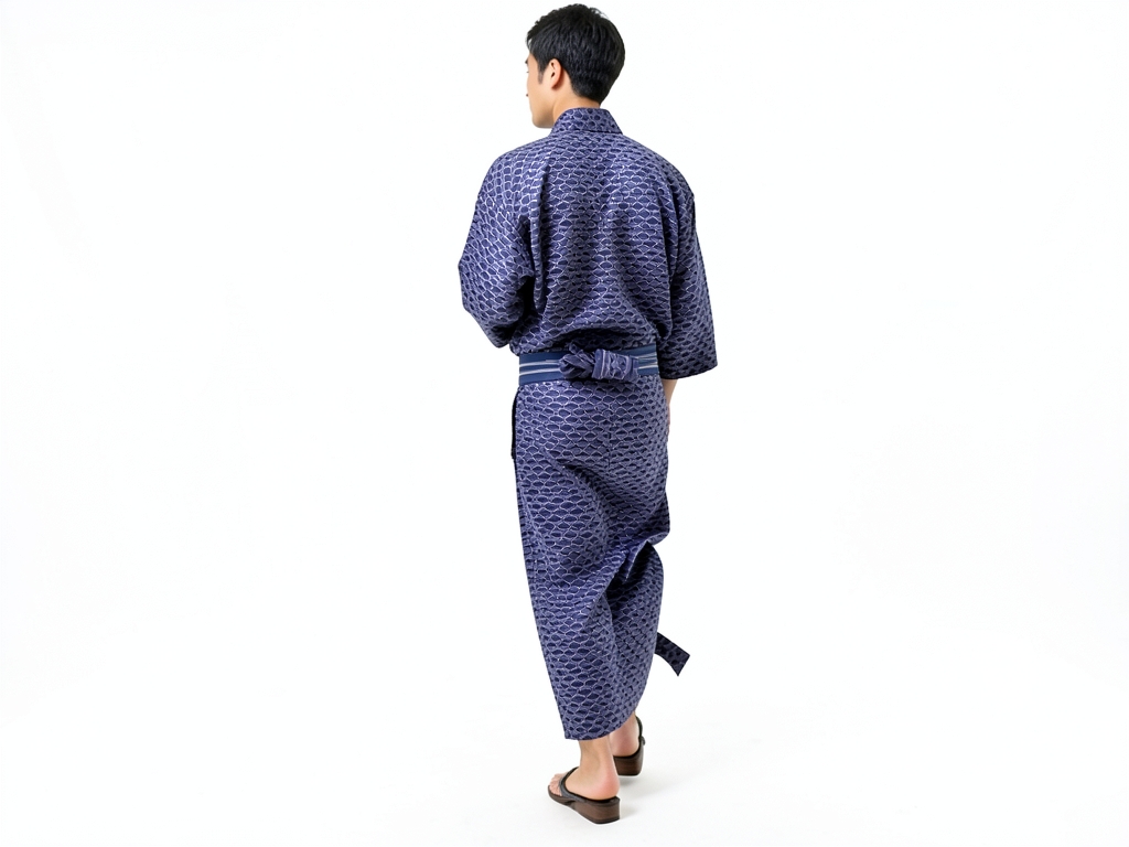 Men's Yukata Fabric King Size Men's Yukata Fabric No.647 Dark Blue/Irregular Tortoiseshell Pattern (Male yukata)