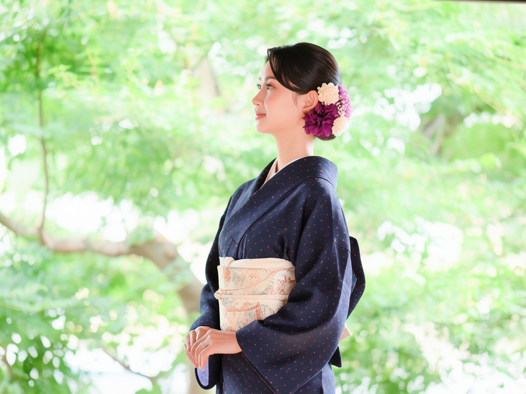 綿きもの生地 未仕立て品　久留米絣 反物・　 十字絣柄・黒地（女 着物）