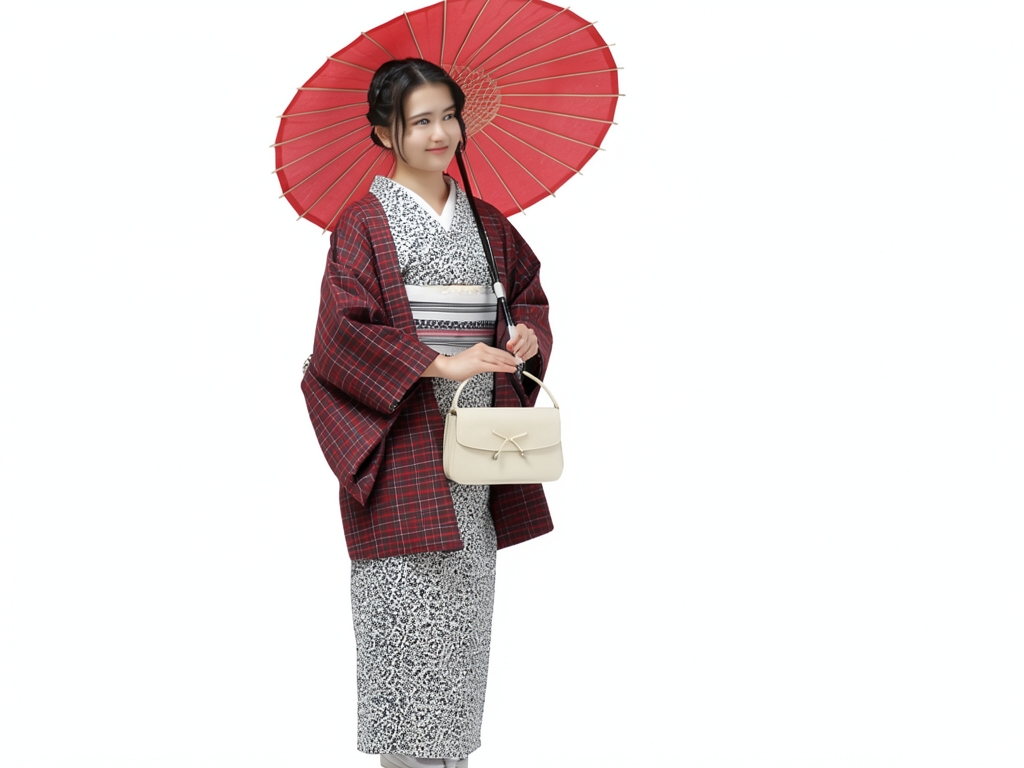 綿反　きもの生地　黄八丈　綿 着物 反物　長さ13.5m　こげ茶地・格子柄・【訳有り】（女 羽織）