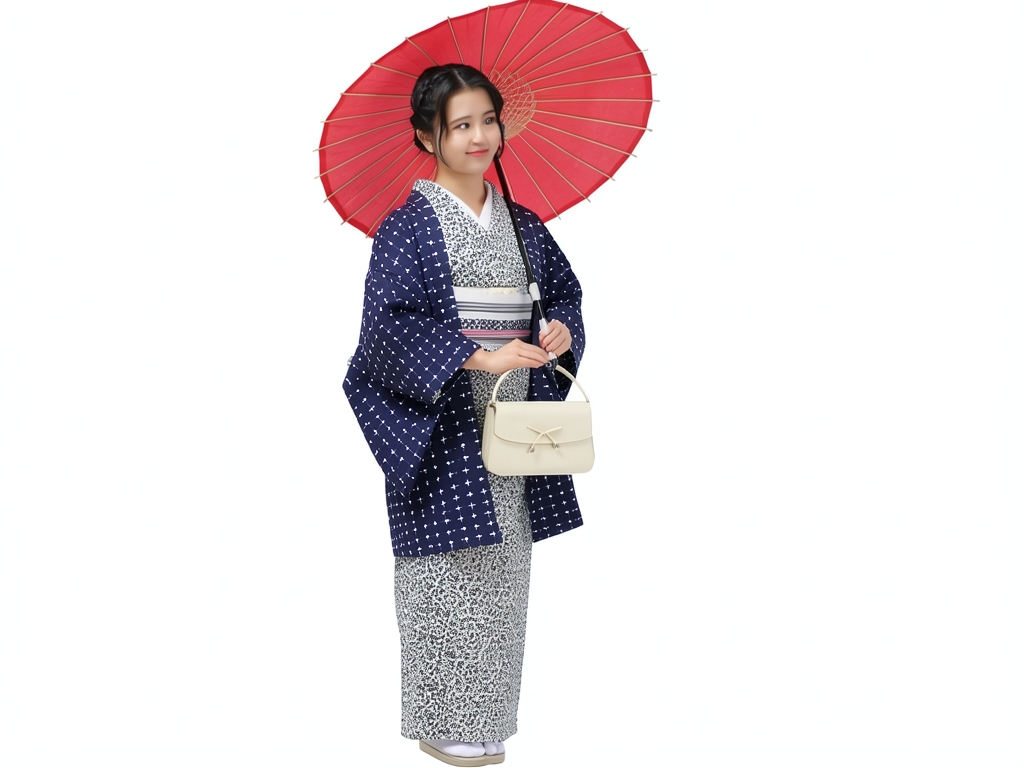 綿100％・きもの生地　久留米絣 反物　 十字絣柄・黒地（女 羽織）