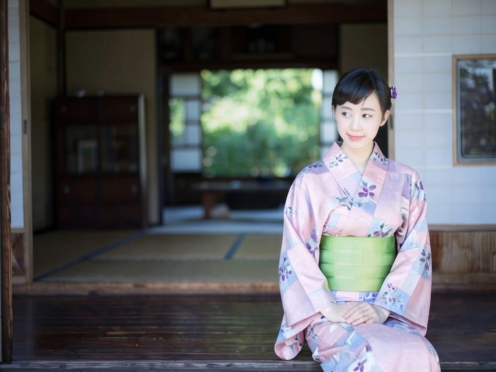 Yukata fabric, cotton linen, with ears Yukata cloth No.16 Hagi pattern, pink gray fabric (Female yukata)