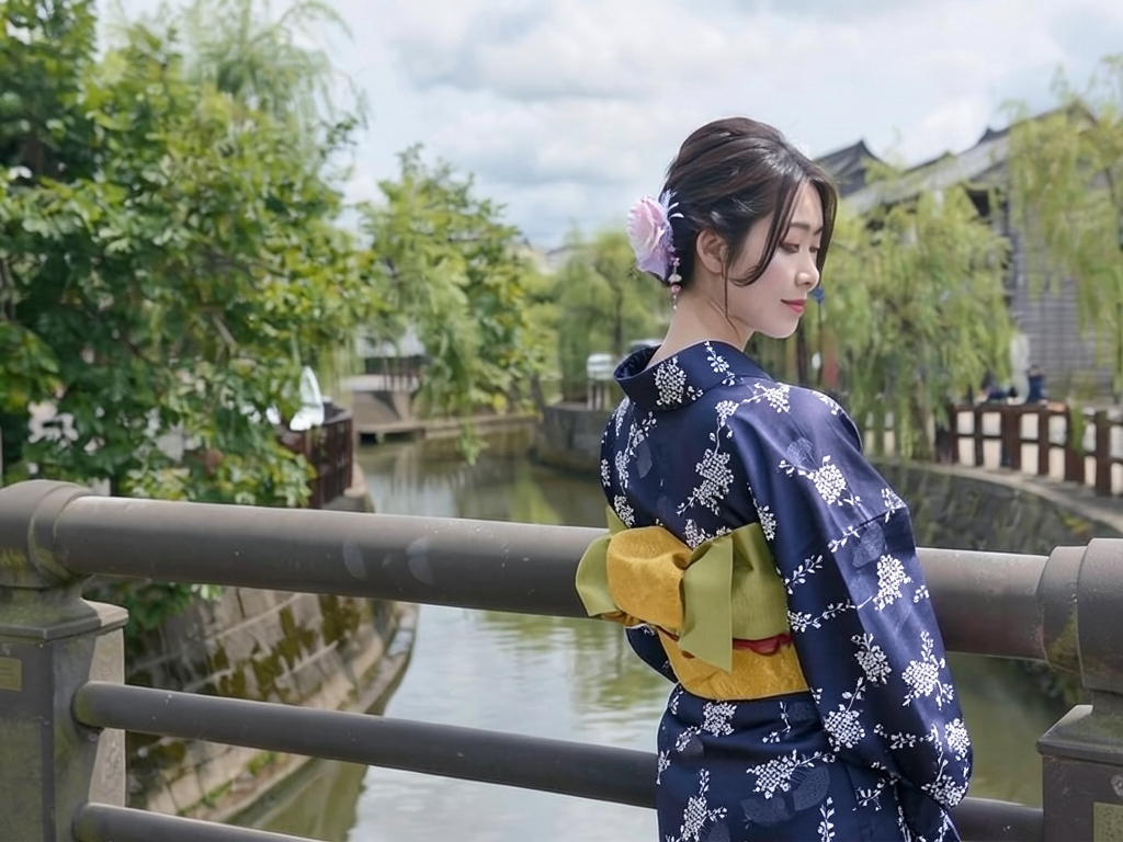 ゆかた 生地 耳有り 片面染め浴衣 反物 レディース No.23 濃紺地・花水木柄（女 浴衣）