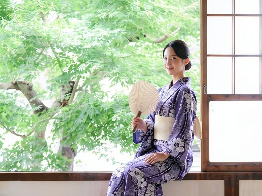 ゆかた 生地 未仕立て品 片面染め浴衣 反物 耳有り 白紺地・フクロ草柄・No.27（女 浴衣）